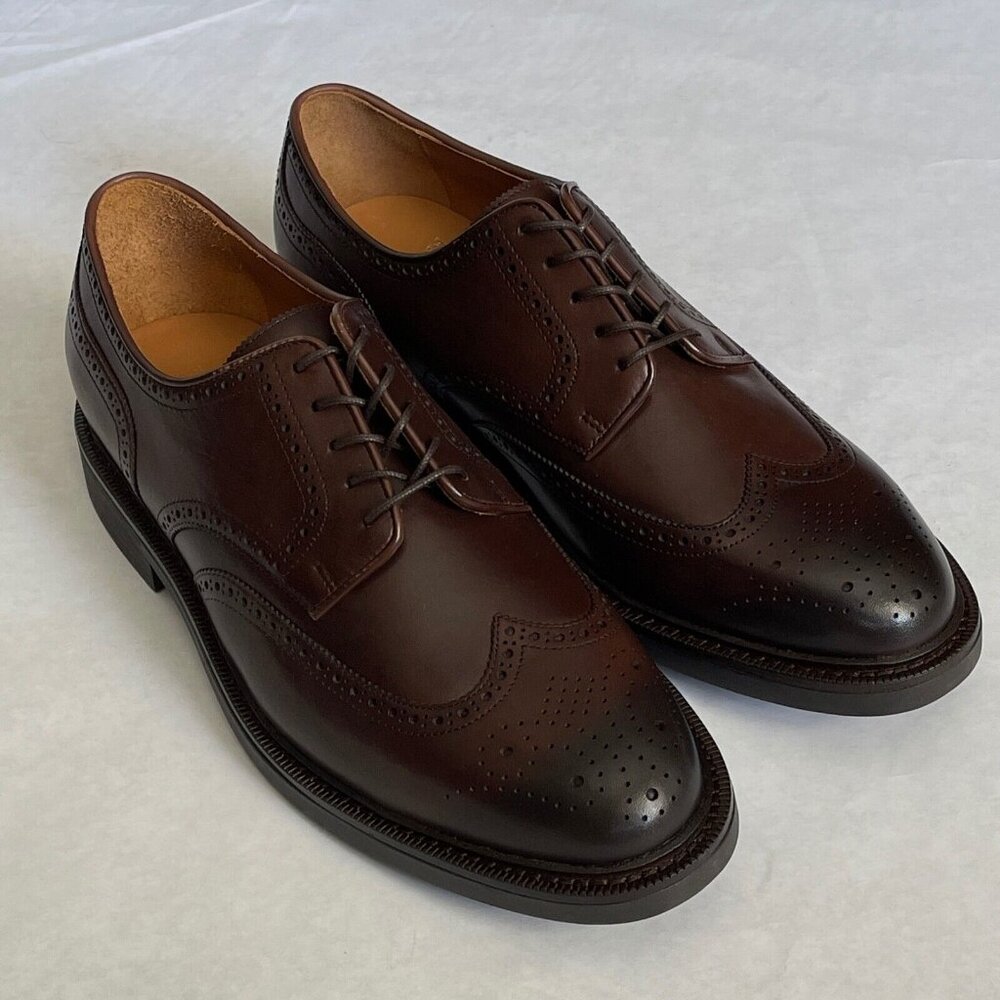 Polo Ralph Lauren Oxford Shoes Men's 12D Asher Wingtip Dark Brown Lace Up NWOB